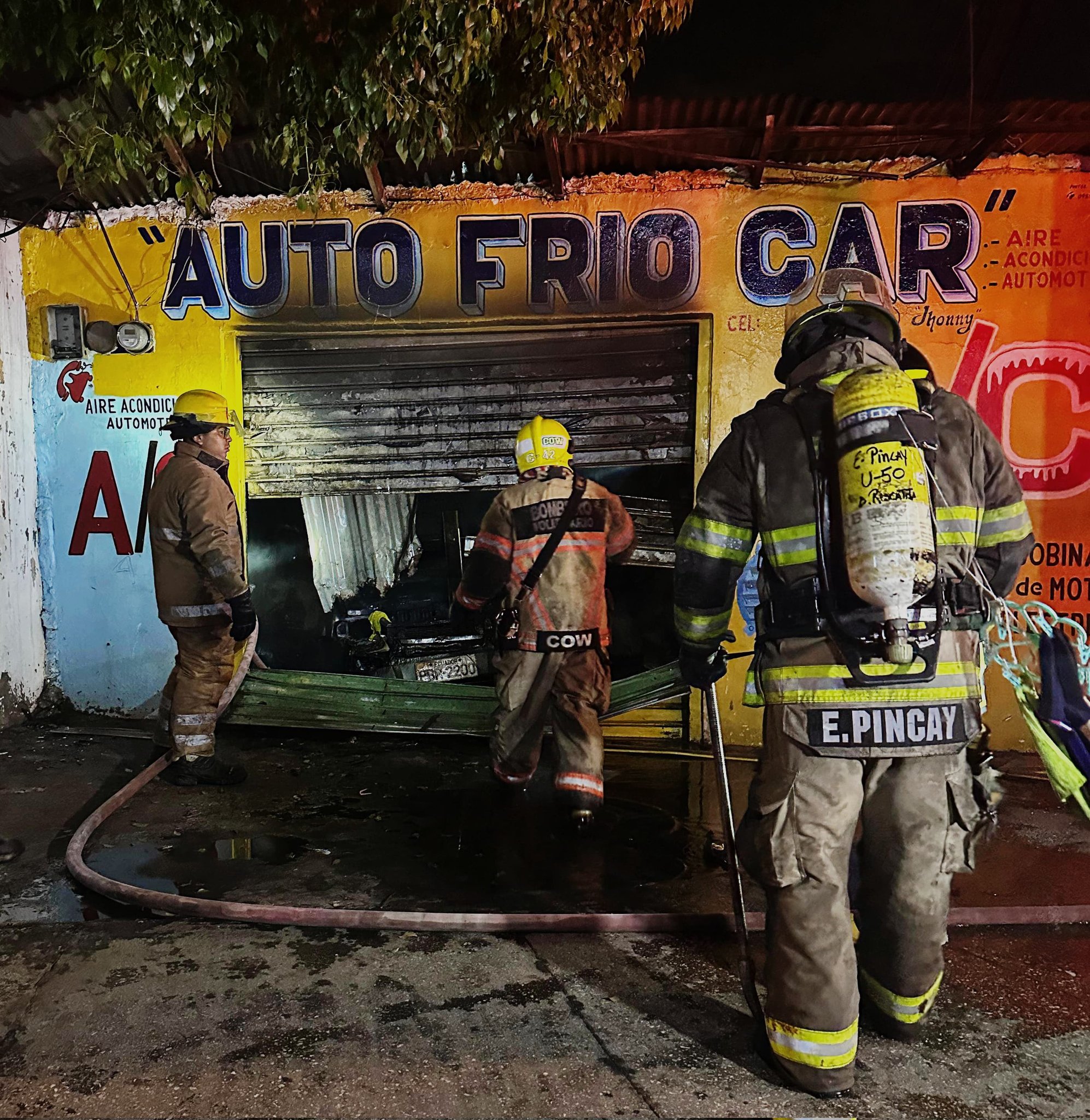BCBG respondió de forma oportuna ante incendio en taller vehícular